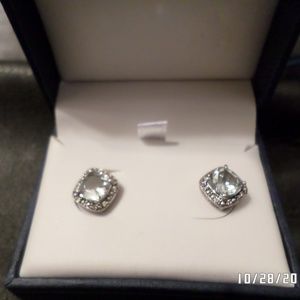 ❣️❣️SS Aquamarine & Created Sapphire earring❣️❣️